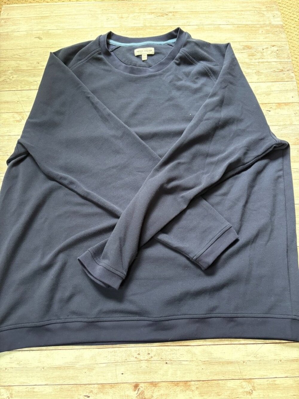 Peter Millar Cradle Pique Performance Crewneck - Navy - XXL